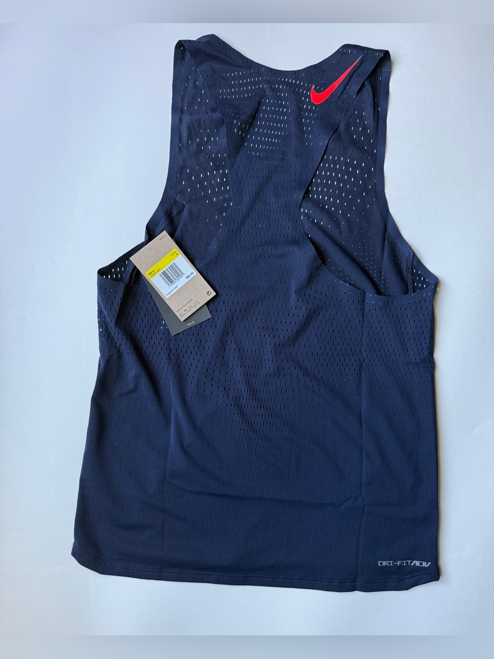 Nike [XS-S] Men's AeroSwift Dri-FIT ADV Running Singlet Obsidian FN4231-451 - Picture 9 of 9